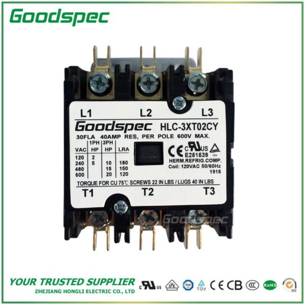 GC-3XT02CY(3P/30A/120VAC)DEFINITE PURPOSE CONTACTOR