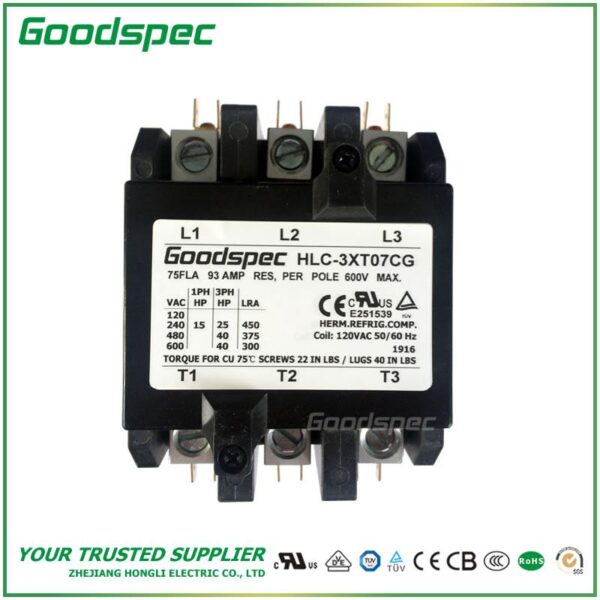 HLC-3XT07CG(3P/75A/120VAC)DEFINITE PURPOSE CONTACTOR
