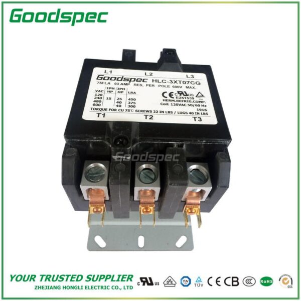 HLC-3XT07CG(3P/75A/120VAC)DEFINITE PURPOSE CONTACTOR