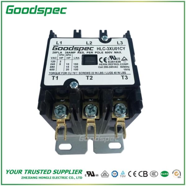 HLC-3XU01CY(3P/25A/208-240VAC)DEFINITE PURPOSE CONTACTOR