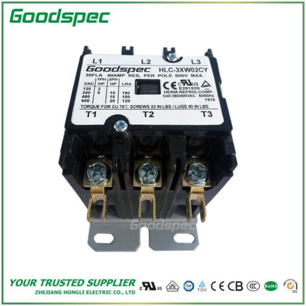 HLC-3XW02CY(3P/30A/380-400VAC) Definite Purpose Contactor