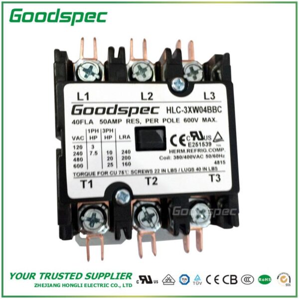 HLC-3XW04BBC(3POLES/40A/380-400VAC) Definite Purpose Contactor