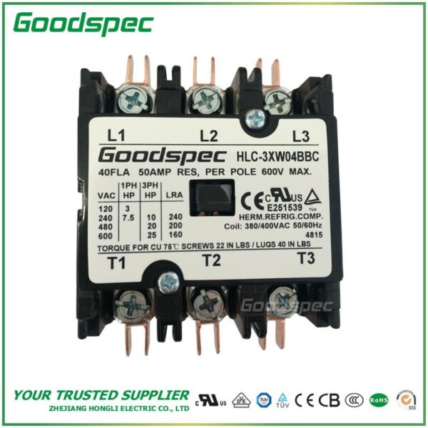 HLC-3XW04BBC(3POLES/40A/380-400VAC) Definite Purpose Contactor