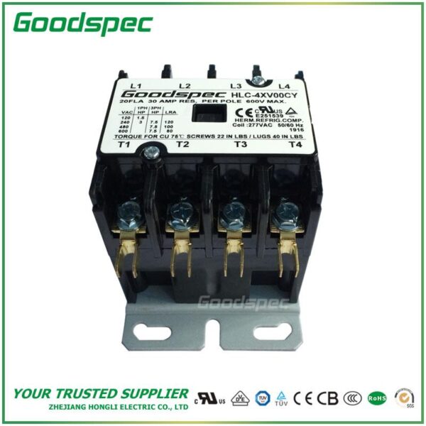 HLC-4XV00CY(4P/20A/277V)DEFINITE PURPOSE CONTACTOR